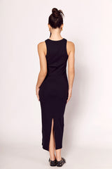 Vestido Longo Giornata em Canelado e Decote Nadador