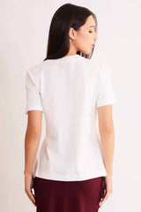 Blusa de Manga Curta Allure em Meia Malha