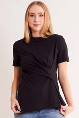Blusa de Manga Curta Allure em Meia Malha