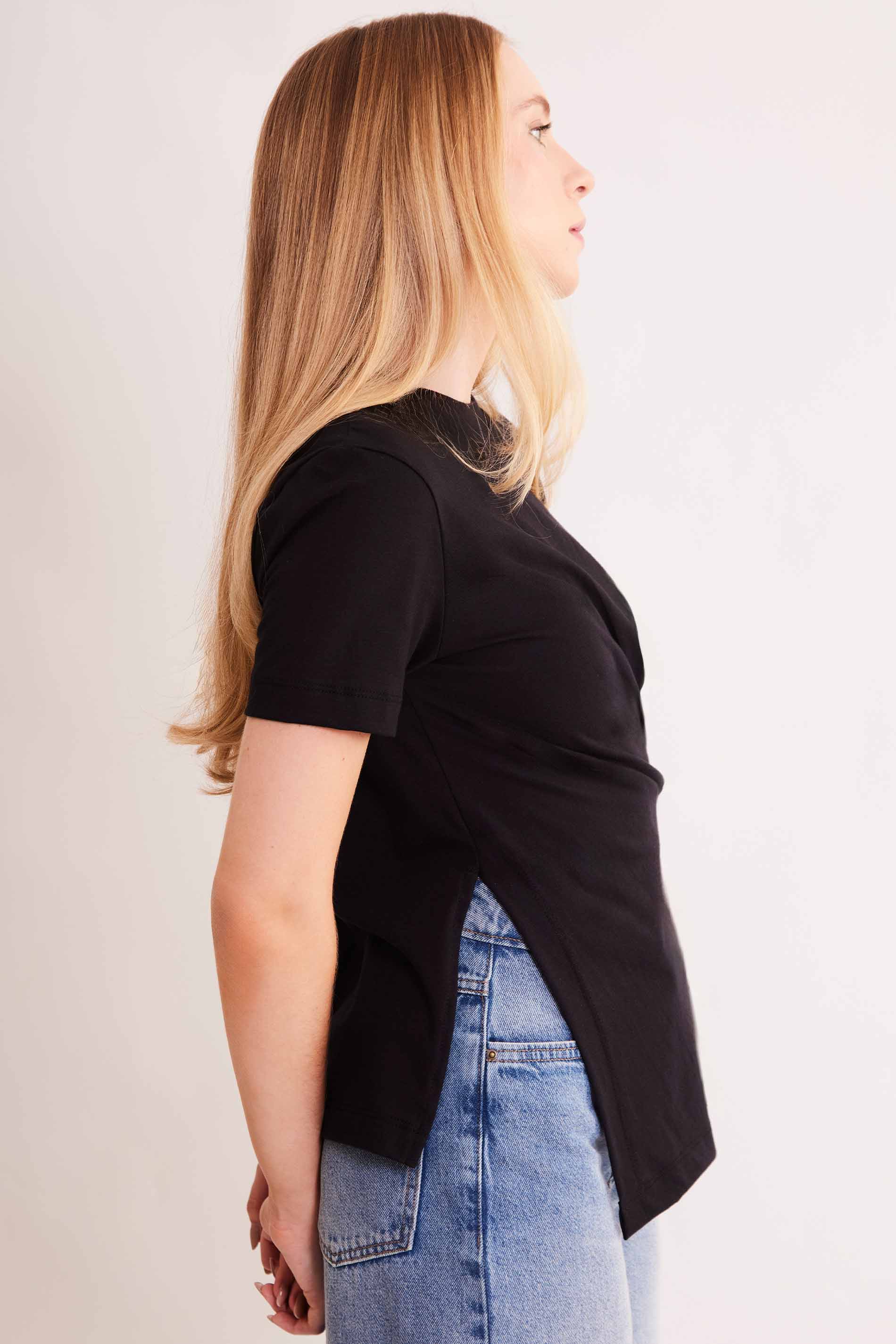 Blusa de Manga Curta Allure em Meia Malha