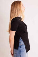 Blusa de Manga Curta Allure em Meia Malha