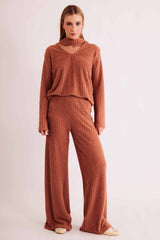 Blusa de Manga Longa New Ease em Malha Tricot Maquinetado