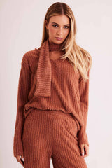 Blusa de Manga Longa New Ease em Malha Tricot Maquinetado