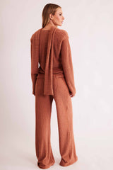 Blusa de Manga Longa New Ease em Malha Tricot Maquinetado