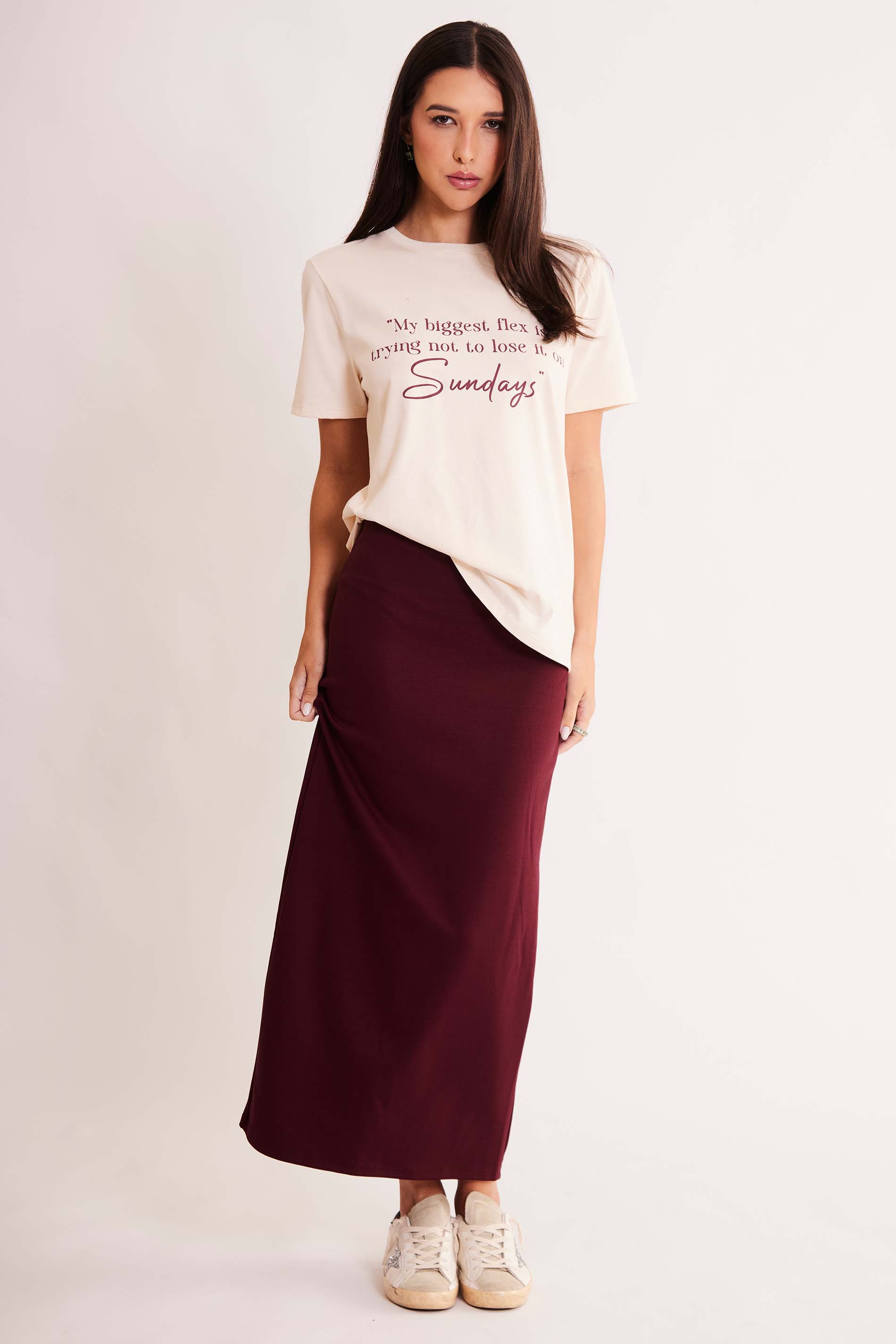 Saia Midi Urban Frame em Malha Bodycon