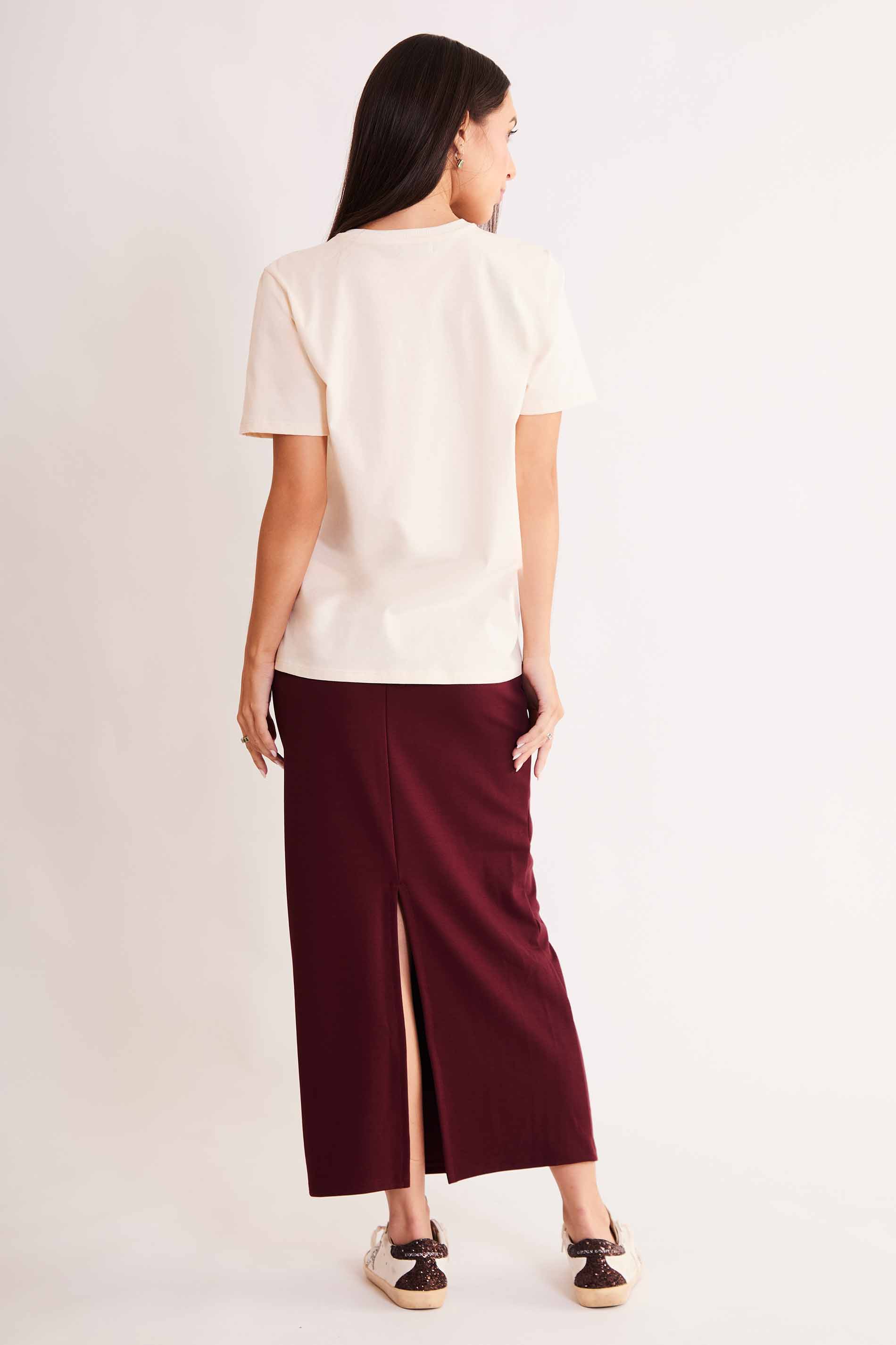 Saia Midi Urban Frame em Malha Bodycon