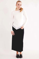 Saia Midi Urban Frame em Malha Bodycon