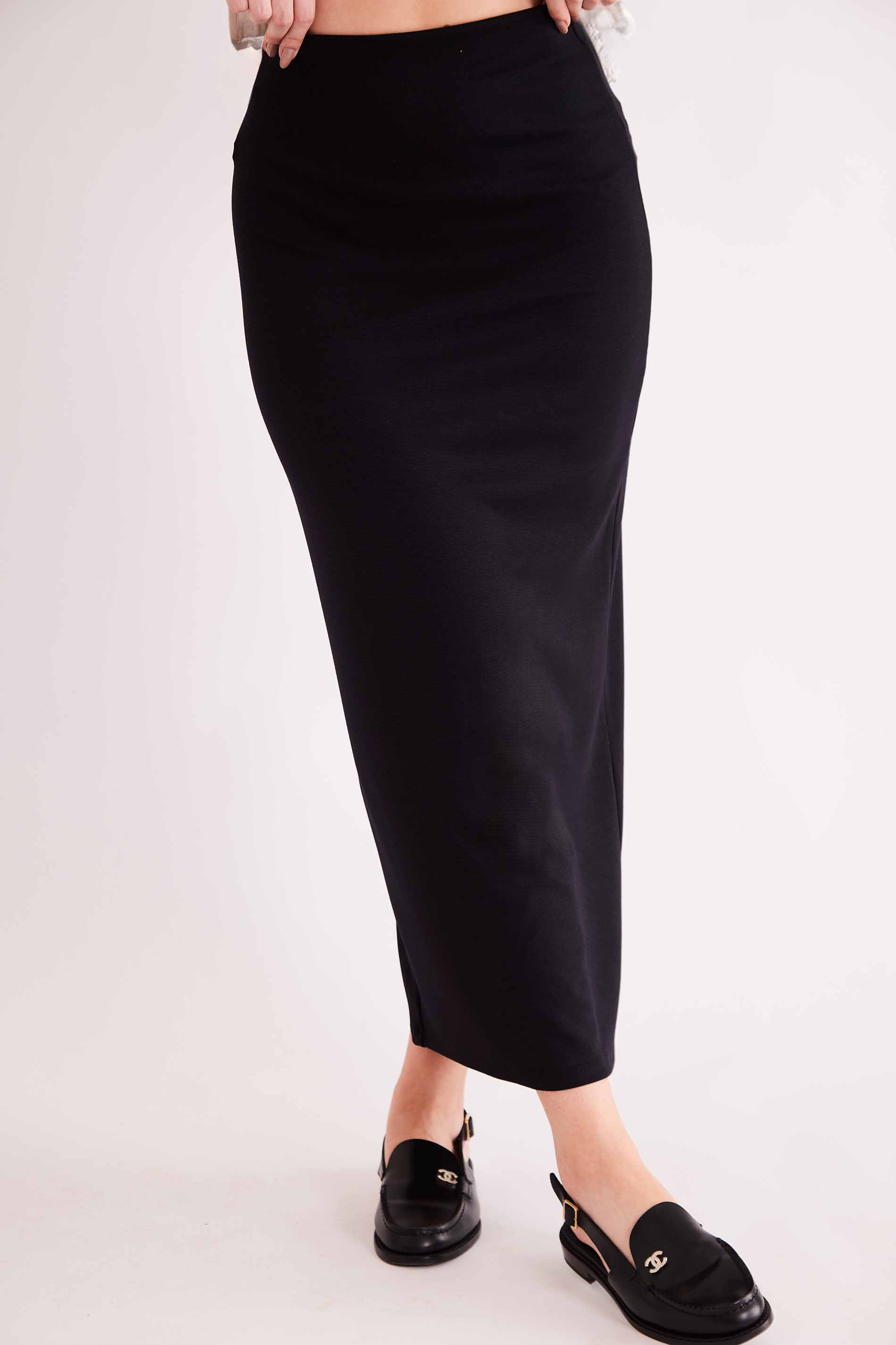 Saia Midi Urban Frame em Malha Bodycon