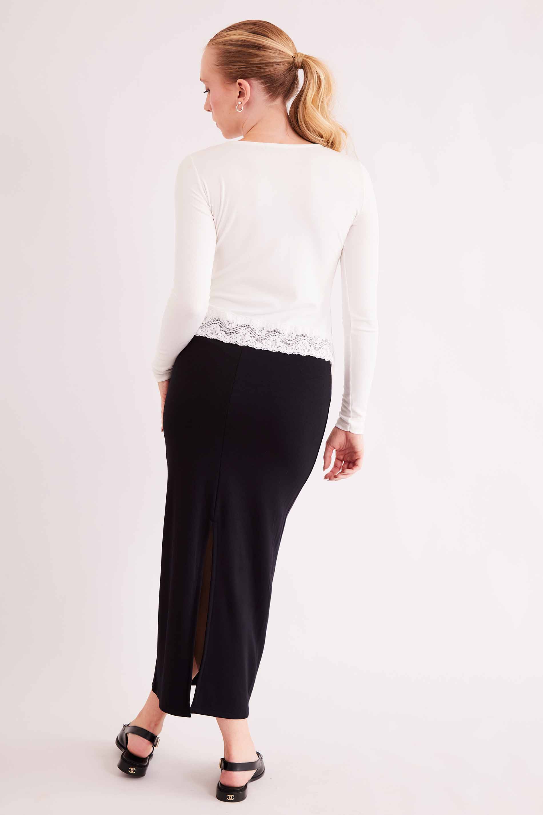 Saia Midi Urban Frame em Malha Bodycon