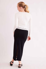 Saia Midi Urban Frame em Malha Bodycon