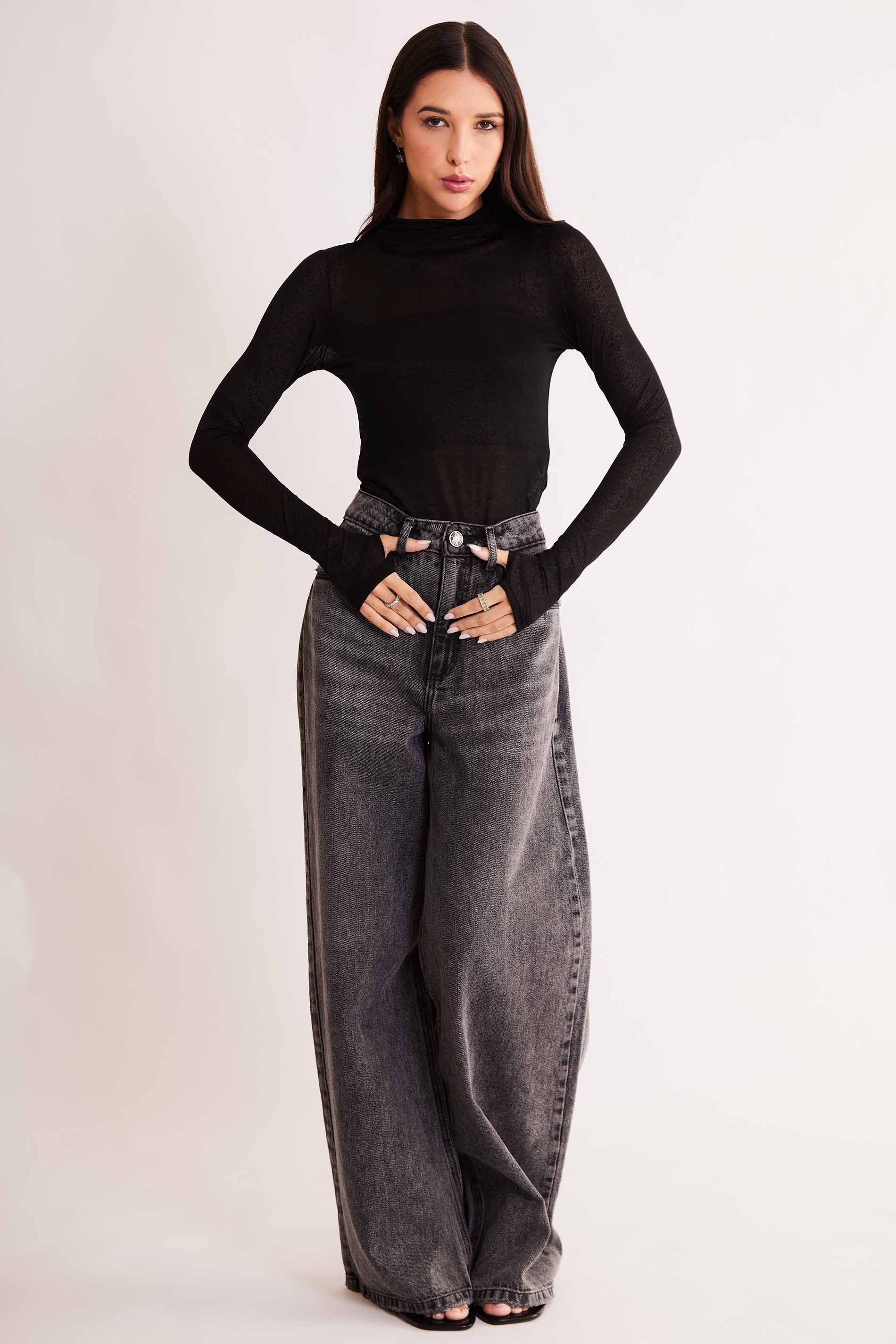 Calça Baggy After Dusk em Denim Black