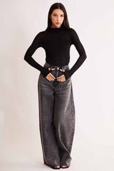 Calça Baggy After Dusk em Denim Black