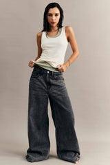 Calça Baggy After Dusk em Denim Black