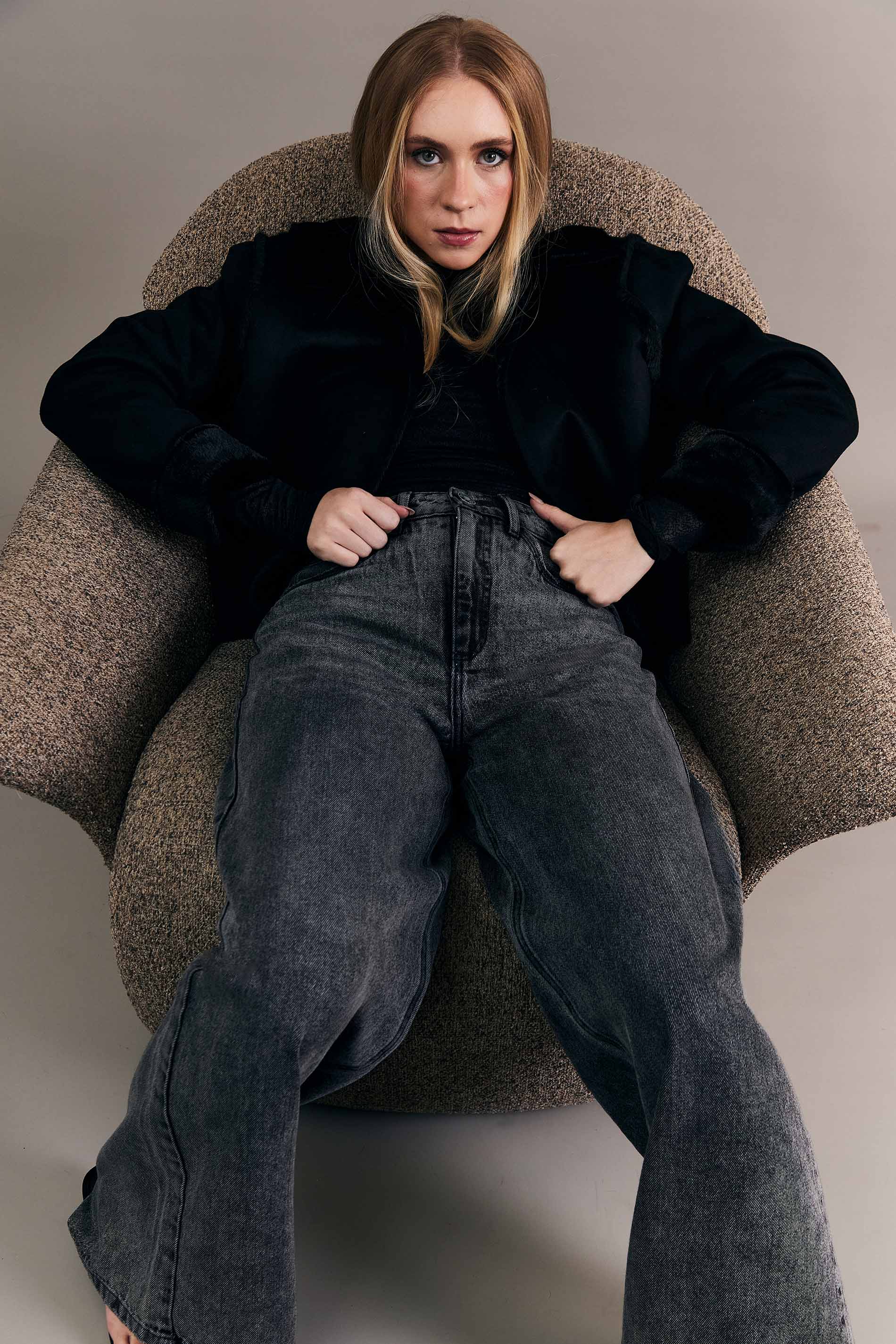Calça Baggy After Dusk em Denim Black