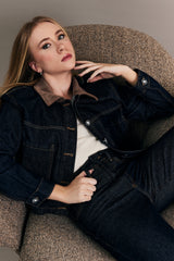 Jaqueta Allure em Denim e Veludo Cotelê
