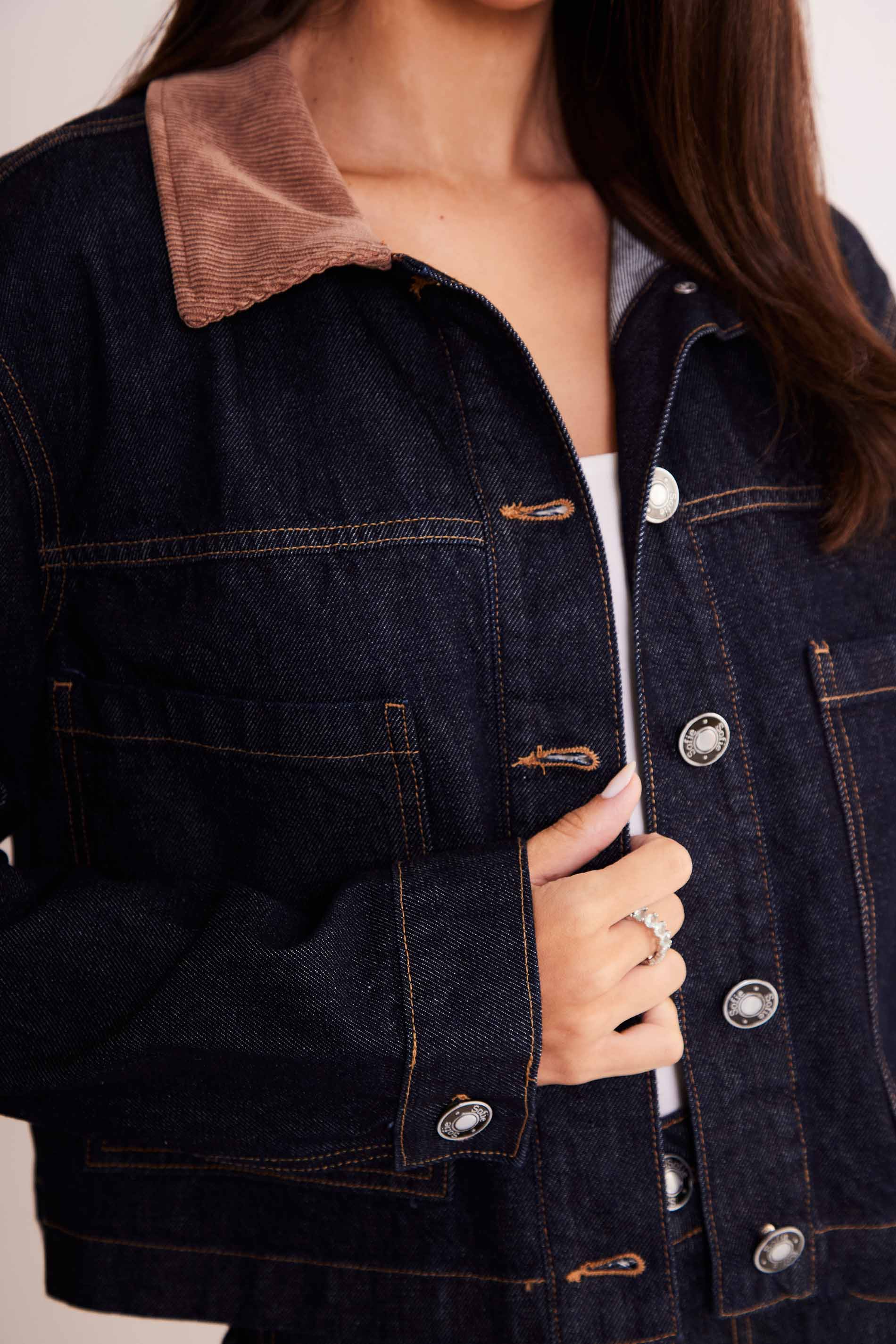 Jaqueta Allure em Denim e Veludo Cotelê