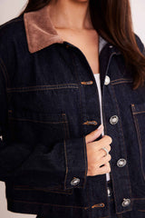 Jaqueta Allure em Denim e Veludo Cotelê
