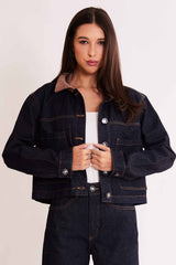 Jaqueta Allure em Denim e Veludo Cotelê