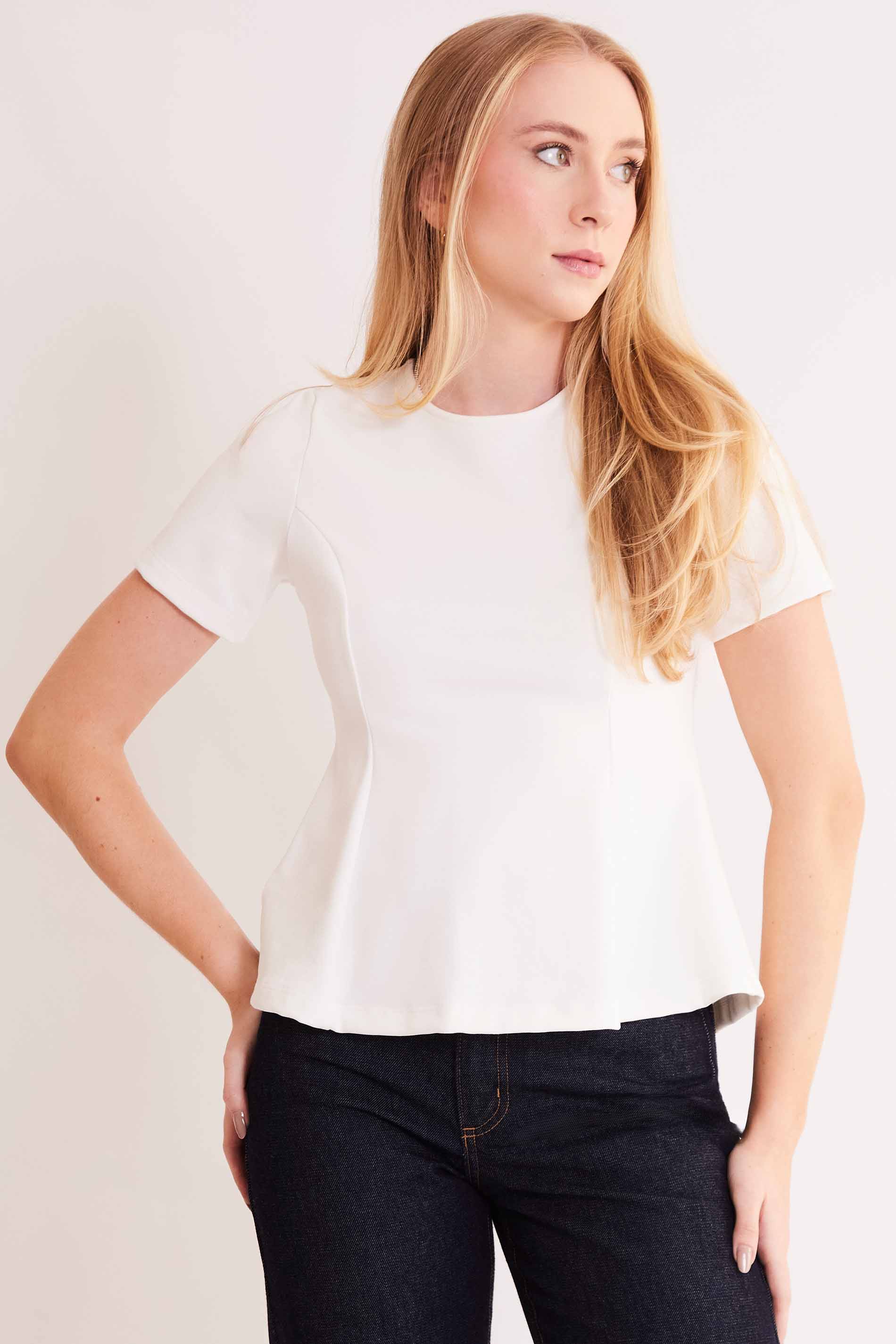 Blusa de Manga Curta Allure em Malha Bodycon