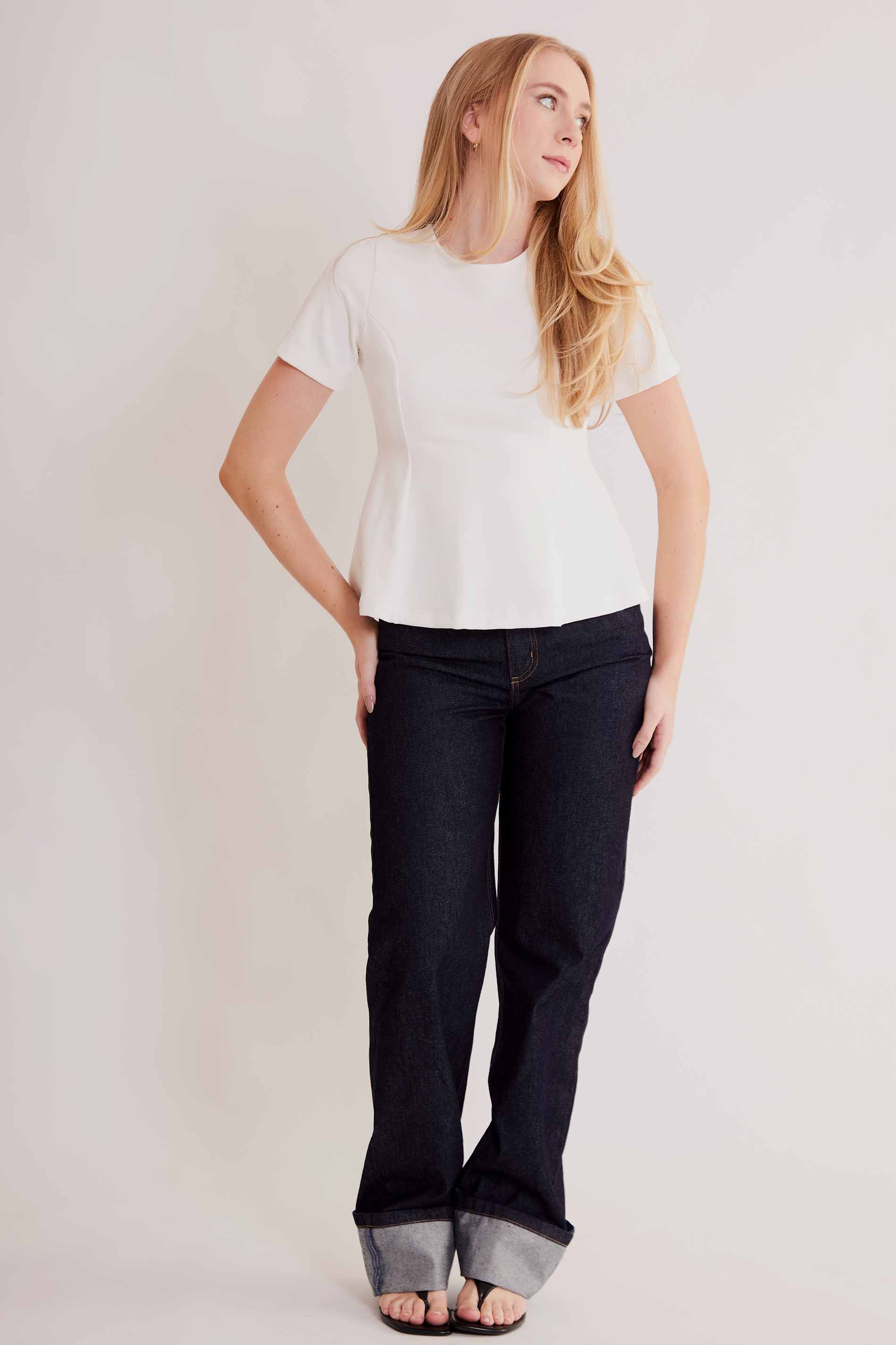Blusa de Manga Curta Allure em Malha Bodycon