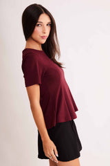 Blusa de Manga Curta Allure em Malha Bodycon