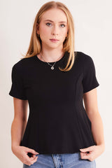 Blusa de Manga Curta Allure em Malha Bodycon