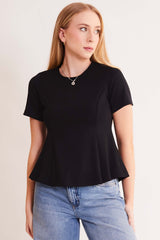 Blusa de Manga Curta Allure em Malha Bodycon
