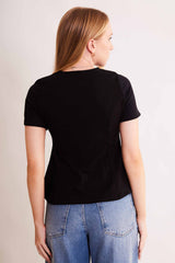 Blusa de Manga Curta Allure em Malha Bodycon