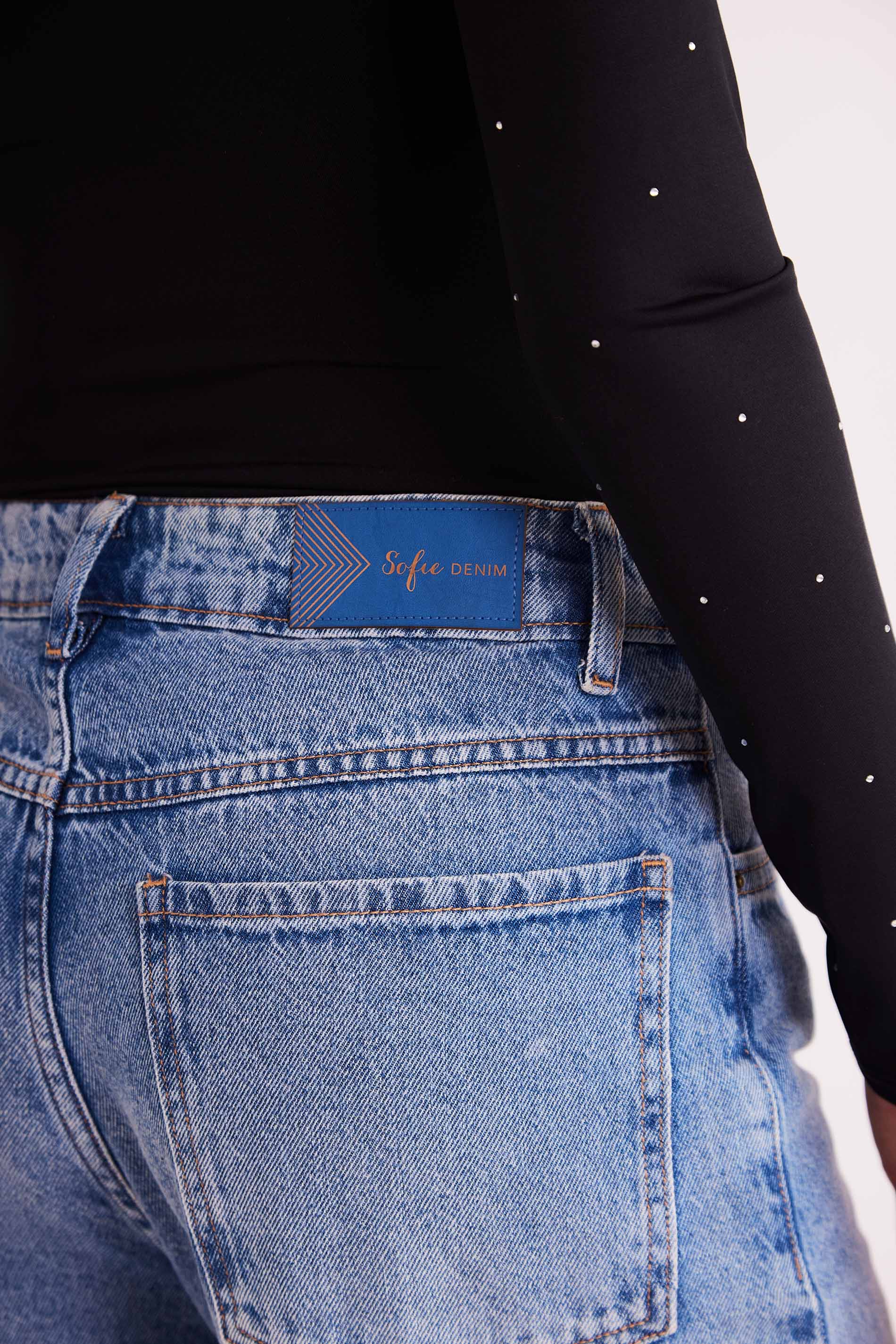 Calça Baggy Urban Frame com Braguilha Deslocada Em Denim