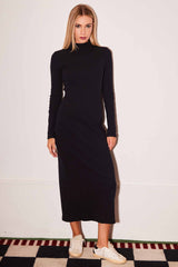 Vestido midi Urban Frame de Manga Longa em Ribana