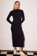 Vestido midi Urban Frame de Manga Longa em Ribana