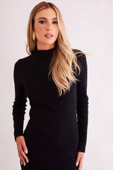 Vestido midi Urban Frame de Manga Longa em Ribana