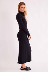 Vestido midi Urban Frame de Manga Longa em Ribana
