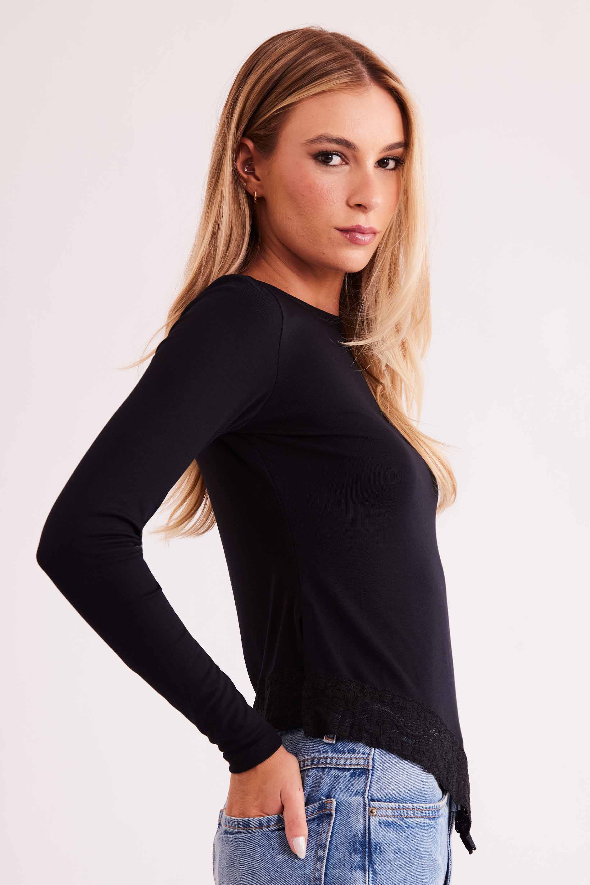 Blusa de Manga Longa Urban Frame em Ribana