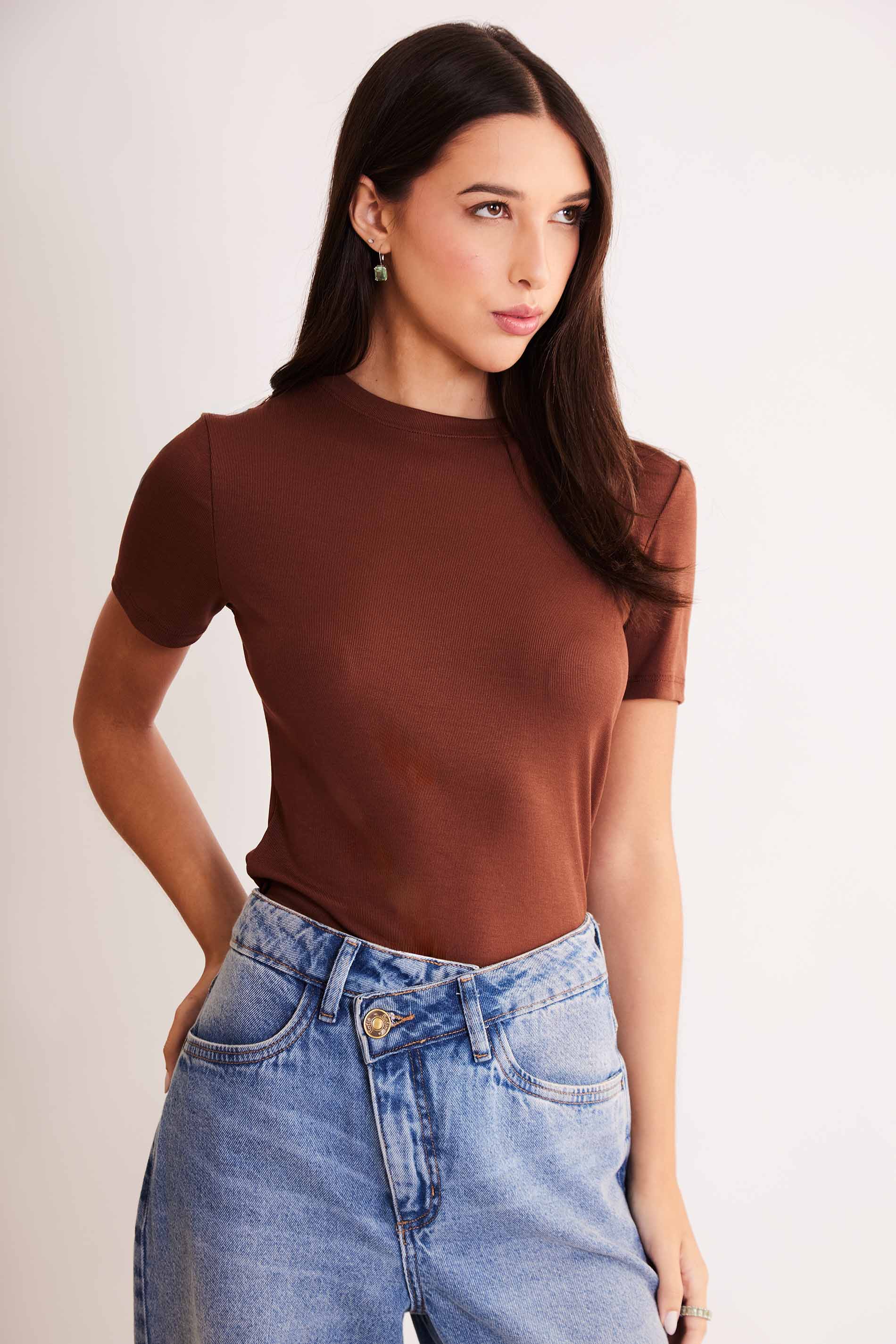Blusa de Manga Curta After Dusk em Ribana