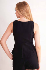 Blusa sem Manga After Dusk em Plano Alfaiataria