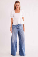 Blusa de Manga Curta Urban Frame em Plano Tricoline com Elastano