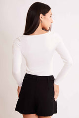 Blusa de Manga Longa Allure em Malha Microfibra