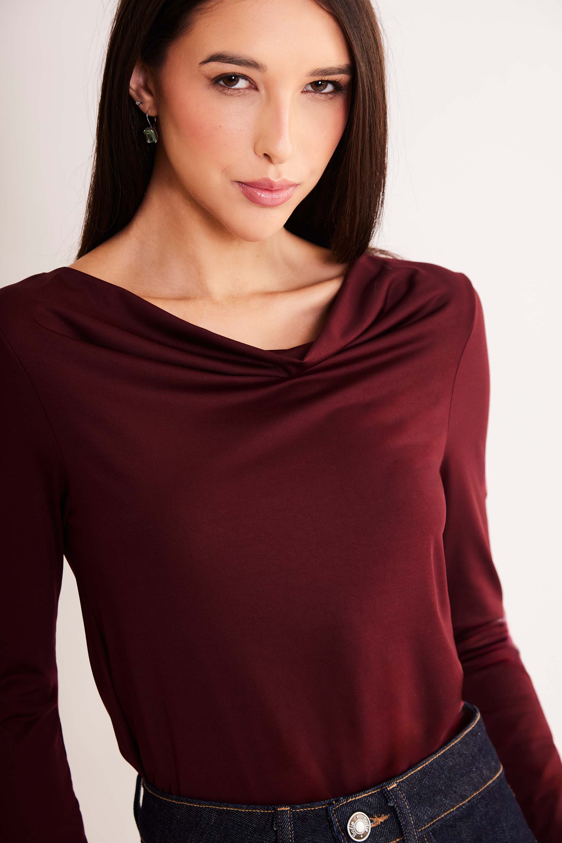 Blusa de Manga Longa Allure em Malha Microfibra