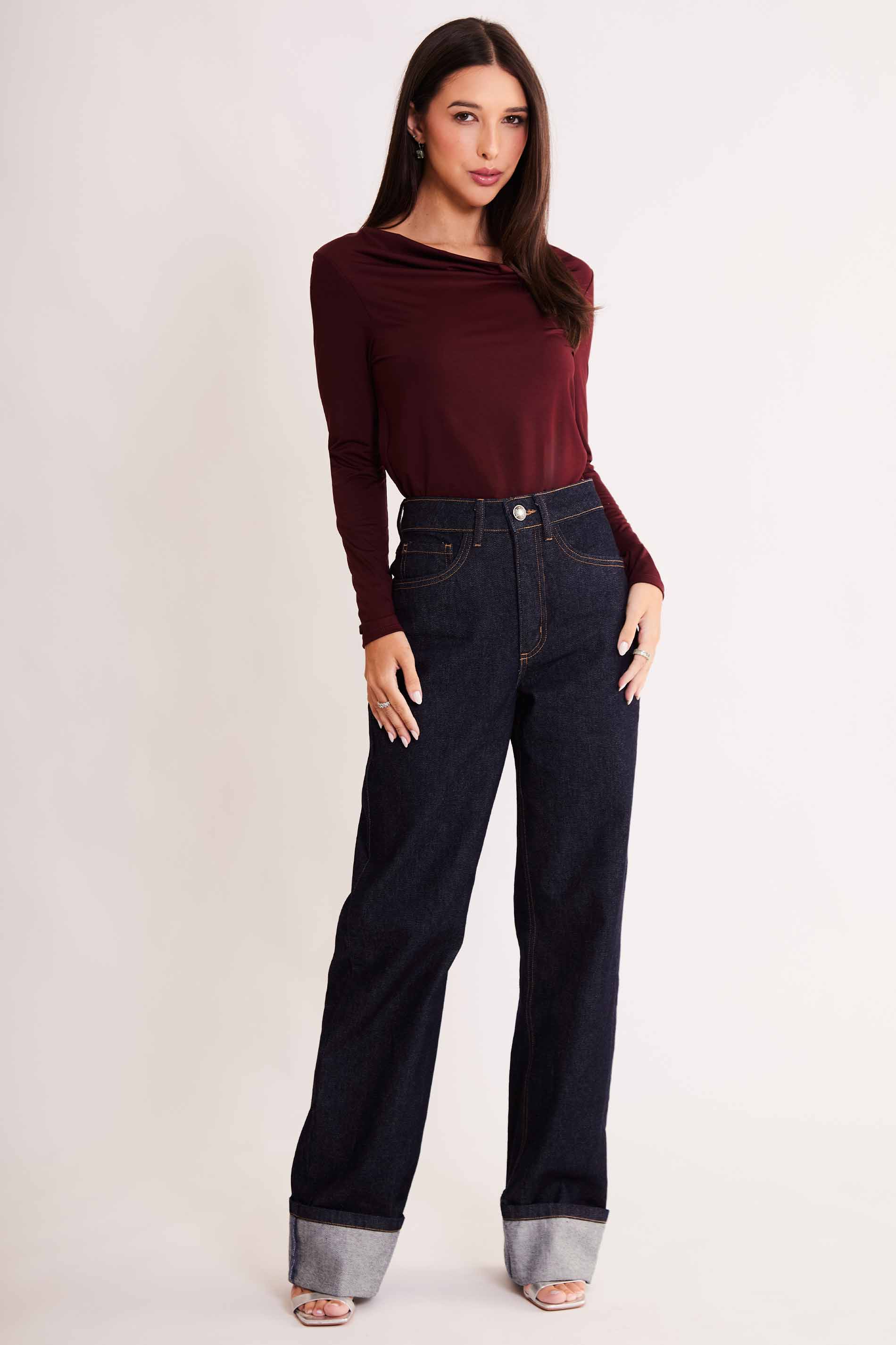 Blusa de Manga Longa Allure em Malha Microfibra