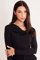 Blusa de Manga Longa Allure em Malha Microfibra