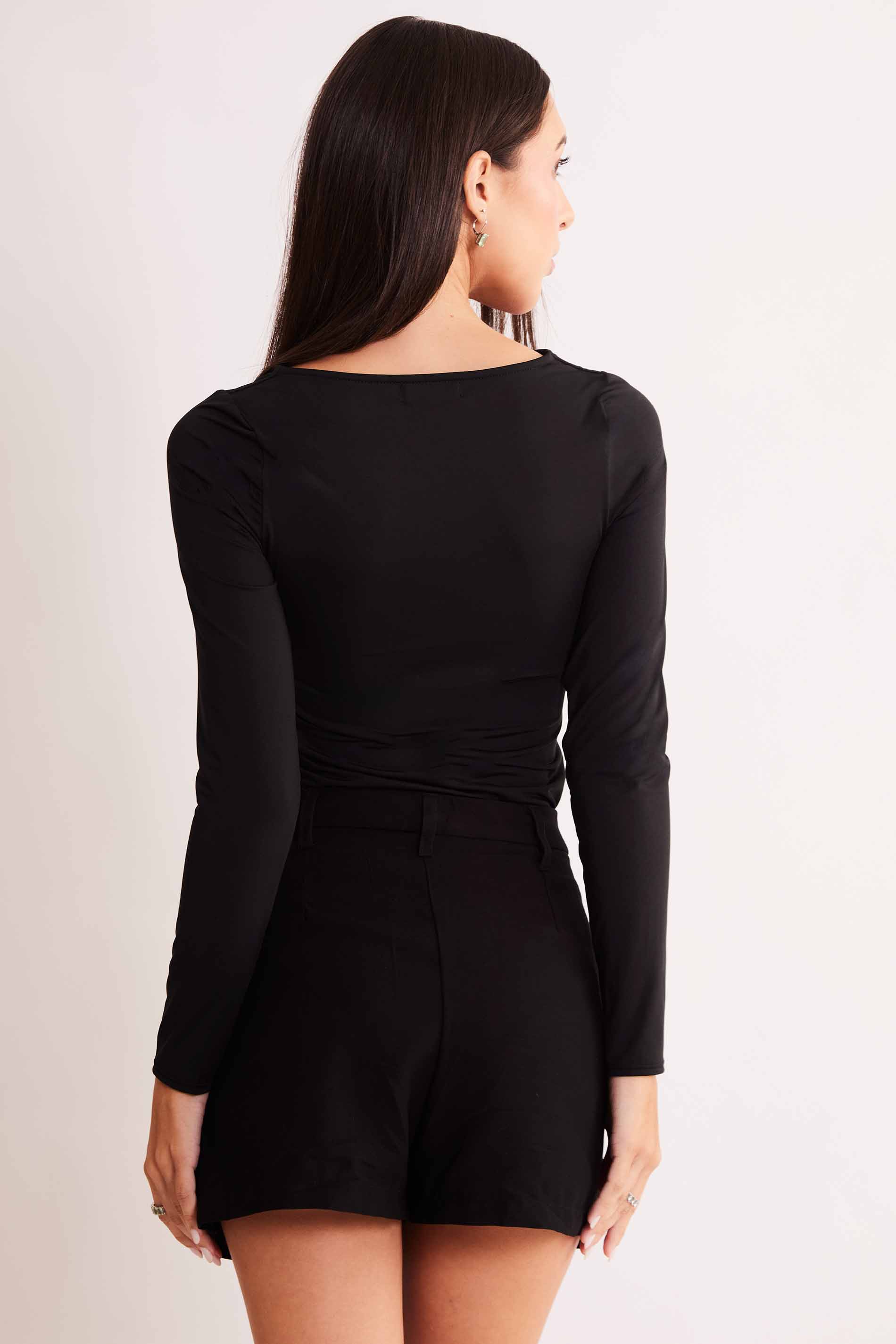 Blusa de Manga Longa Allure em Malha Microfibra