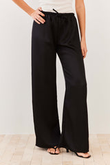 Calça Pantalona Cetim com Cós de Elástico Soft Glam - Sofie