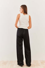 Calça Pantalona Cetim com Cós de Elástico Soft Glam - Sofie