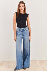 Body Sem Manga Com Aplicação Strass Spring Flow  - Sofie