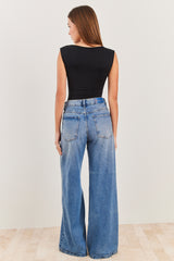 Body Sem Manga Com Aplicação Strass Spring Flow  - Sofie