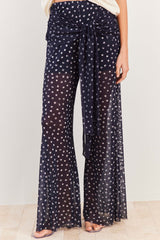 Calça Reta em Tule Forrada com Amarração Spring Flow - Sofie