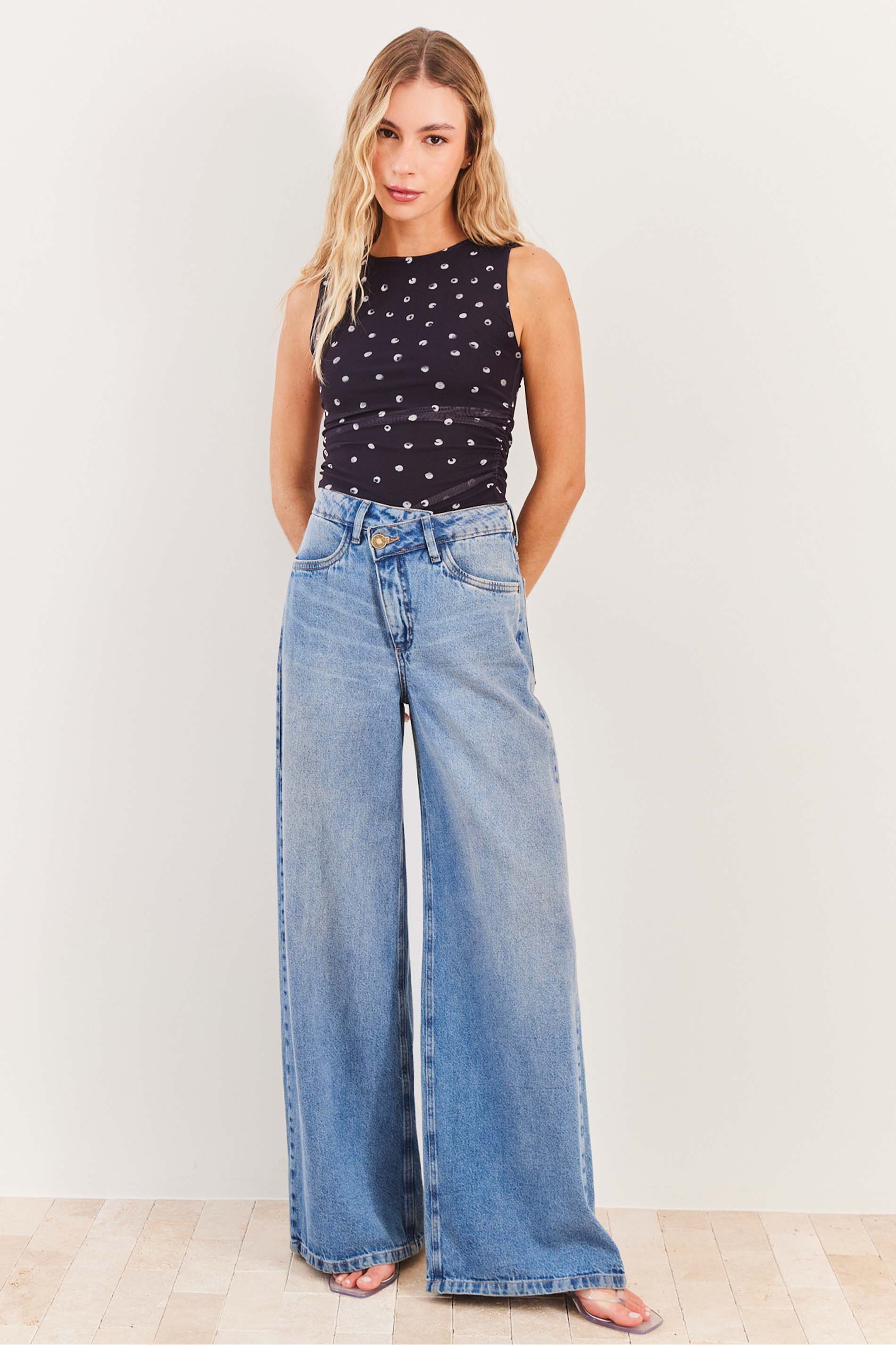Blusa Sem Manga Tule Spring Flow  - Sofie