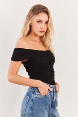 Blusa Ombro a Ombro em Tule Franzido Urban Codes - Sofie