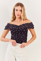 Blusa Ombro a Ombro em Tule Franzido Urban Codes - Sofie